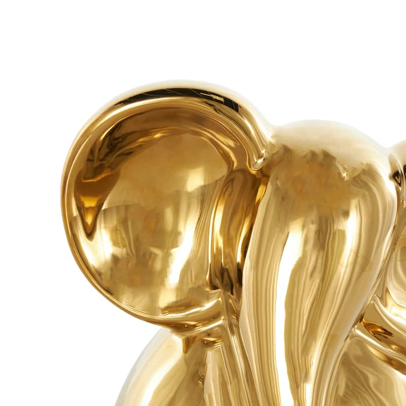 Ceramic Glossy Elephant Decorative Sculpture - Silver or Gold