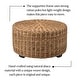 preview thumbnail 4 of 13, Hand-Woven Natural Abaca Wood Round Coffee Table Ottoman by East at Main