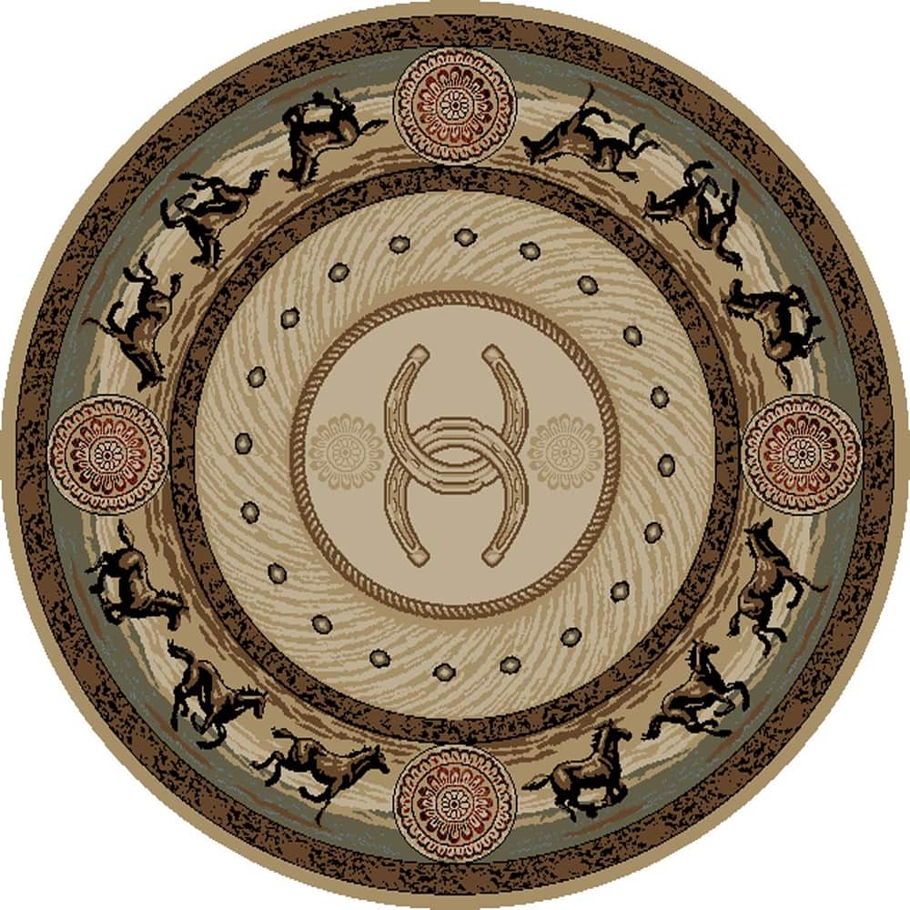 American Destination Cheyenne Western Horse Area Rug