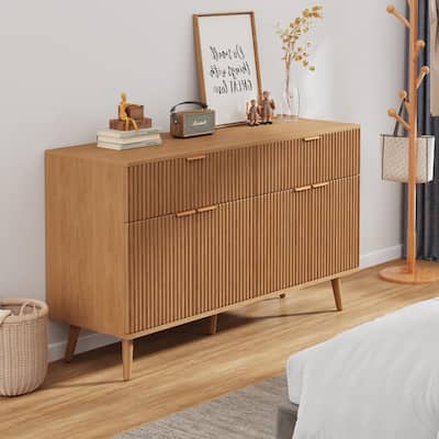 Storage Buffet Cabinet Sideboard with Adjustable Shelves, 47.2" W Glossy Fluted Accent Cabinet Pantry Credenza Console Bar Table