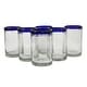 preview thumbnail 5 of 15, Handmade Blue Rim Glass Classic Drinking Set of 6 Glasses (Mexico)
