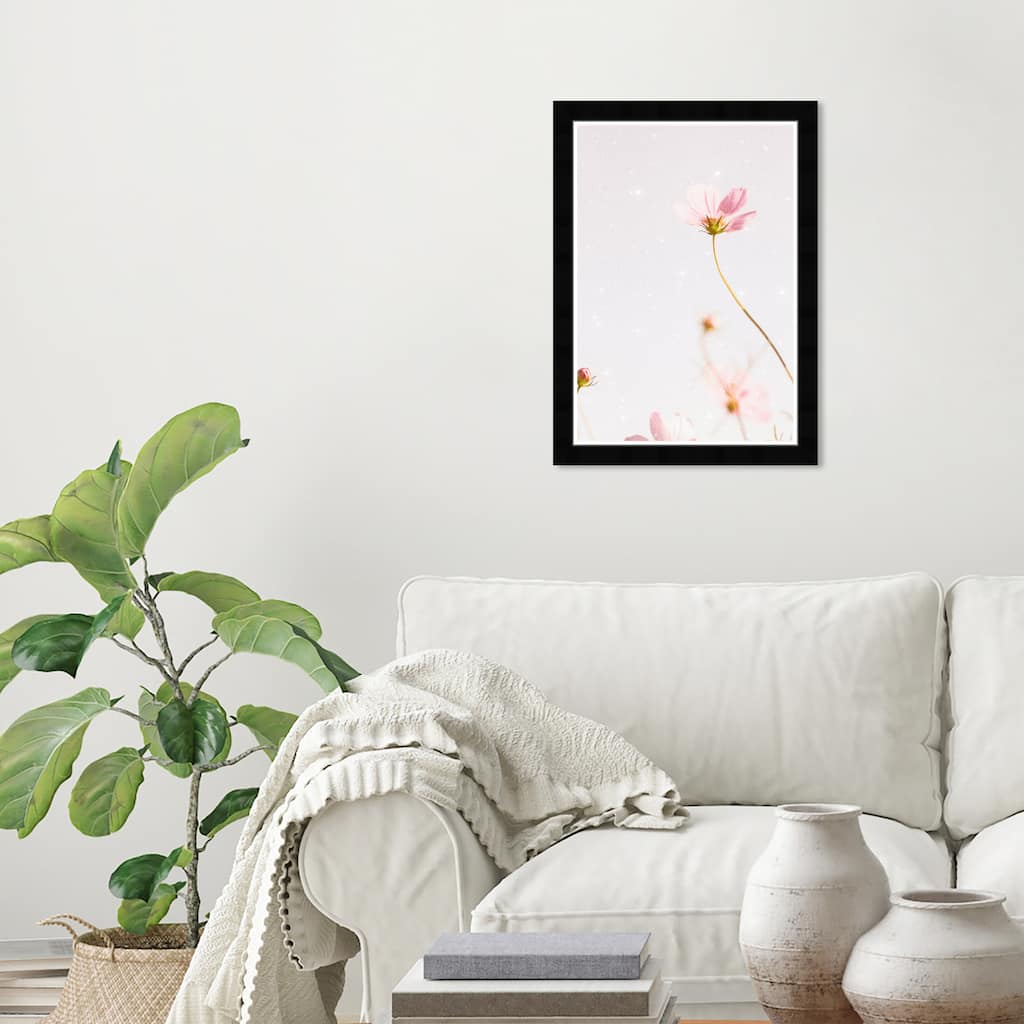 Wynwood Studio Prints Floral and Botanical Soft Floral Breeze White and Glam Wall Art Canvas Print