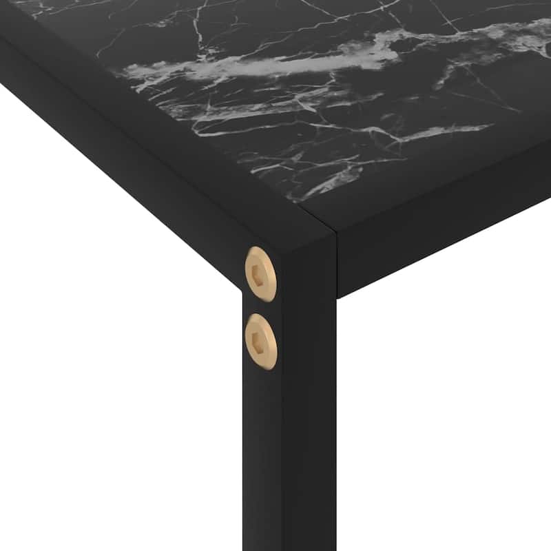 vidaXL Console Table Black 39.4"x13.8"x29.5" Tempered Glass - 39.4" x 13.8" x 29.5"
