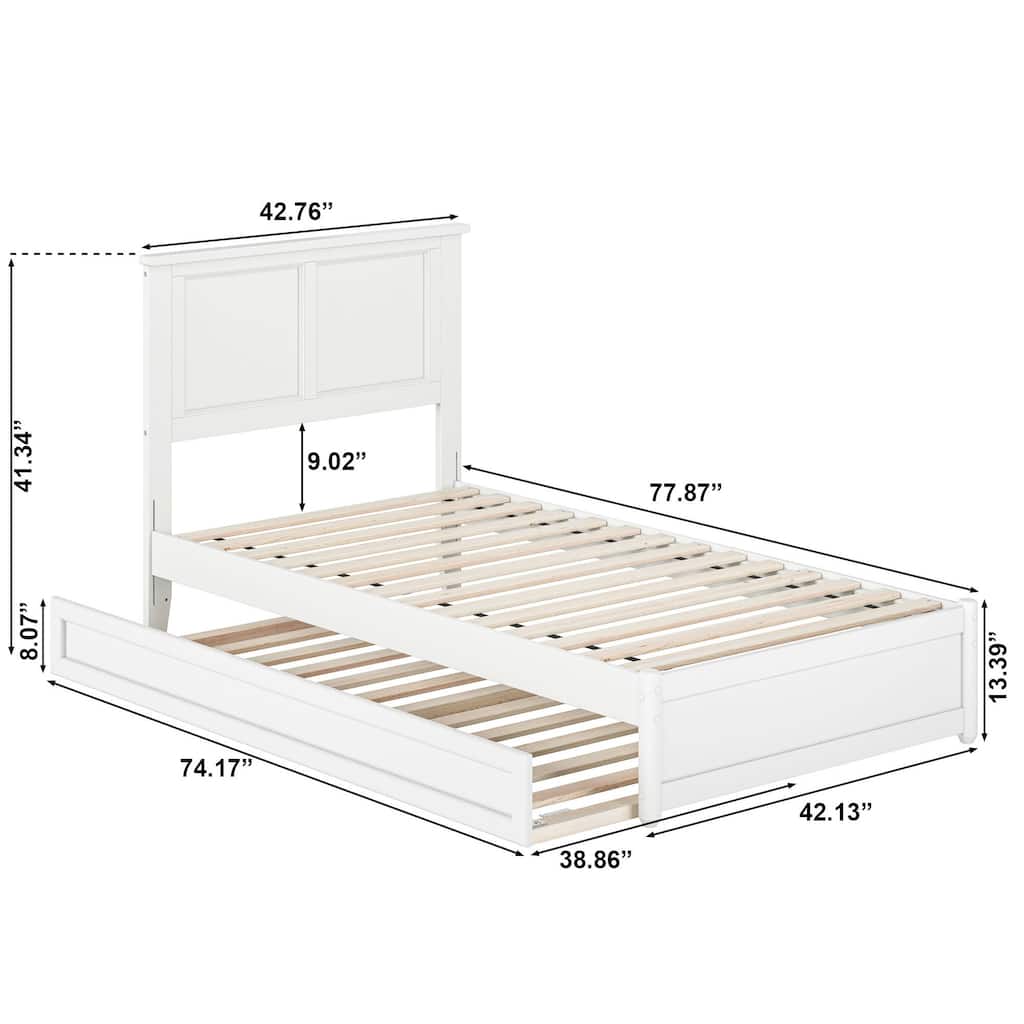 Felicity Platform Bed with Panel Footboard and Twin Trundle