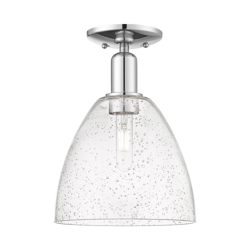 Innovations Lighting 716-1C-13-9 Bristol Semi-Flush Bristol 9" Wide - Polished Chrome / Seedy