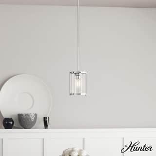 Hunter Astwood 1 Light Mini Pendant, Kitchen Island, Dining Room Table - Transitional, Art-Deco, Contemporary, Caged