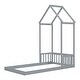 preview thumbnail 91 of 95, House-shaped Roof Headboard Floor Bed without slats