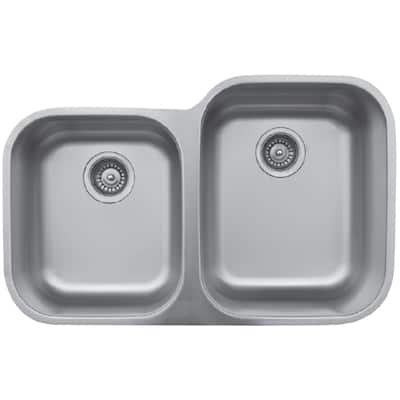 Karran USA U-6040L U Series 31-1/2" Undermount Double Basin Stainless