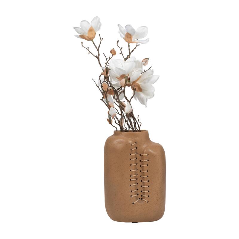 Sagebrook Home Neutral Textured Ceramic Artisan Vase