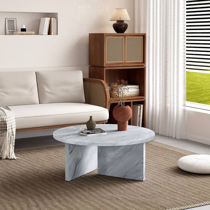 Round Coffee Table Center Table Side Table, White Tea Table Accent Table Dining Table End Table Sofa Table