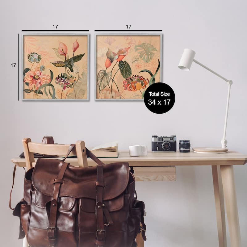 Stupell Elegant Flower Organics Framed Giclee Art Design By Dusza (Set of 2)