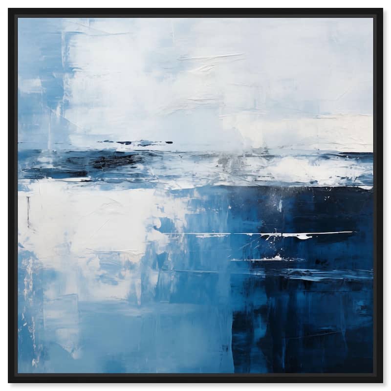 Layers of Blue Canvas by Art Remedy - Black - 30" x 30"