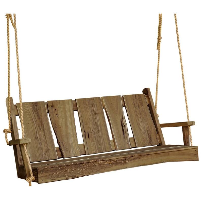 Live Edge Locust Wood Timberland Swing - 5 Foot - Mushroom Stain