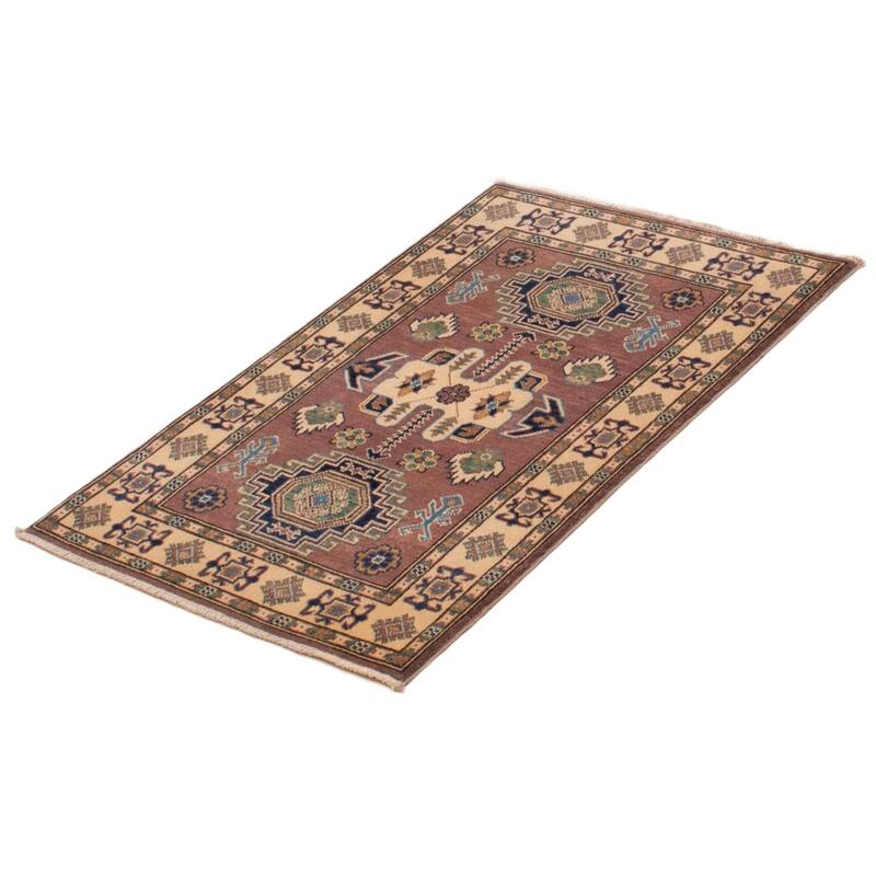 ECARPETGALLERY Hand-knotted Uzbek Ghazni Brown Wool Rug - 2'8 x 3'11