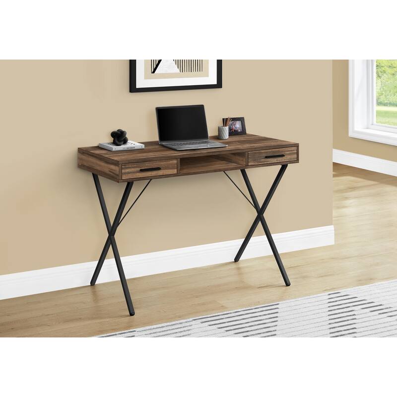 Computer Desk, Home Office, Laptop, Left, Right Set-up, Storage Drawers, 42"l, Work, Brown Laminate