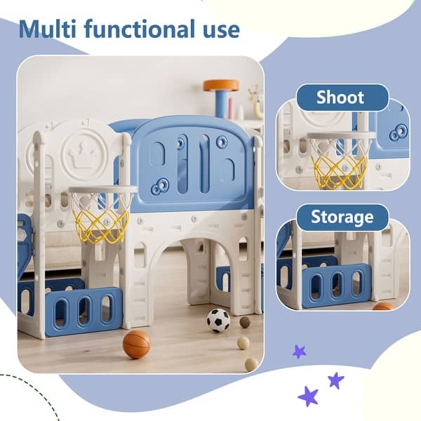 11-in-1 Toddler Outdoor Playset With Slide & Swing, Jamaica