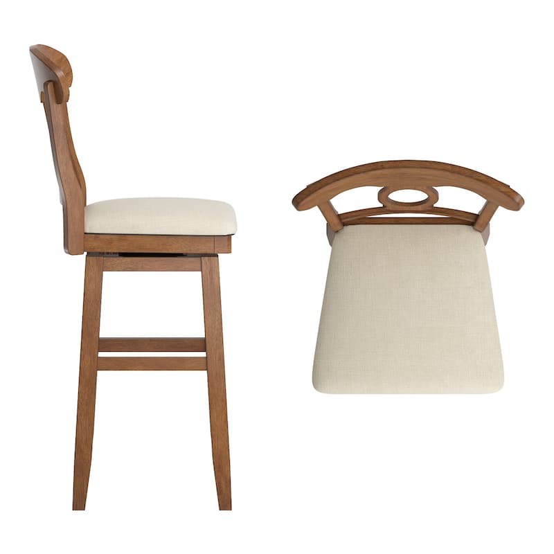 Ronda Napoleon Back Wood Swivel Chair
