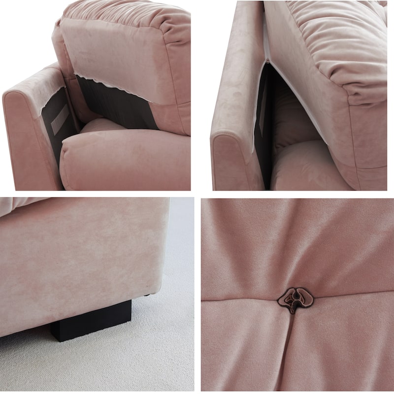 105" Suede Fabric Sectional Sofa Cloud Shape Couch for Living Room