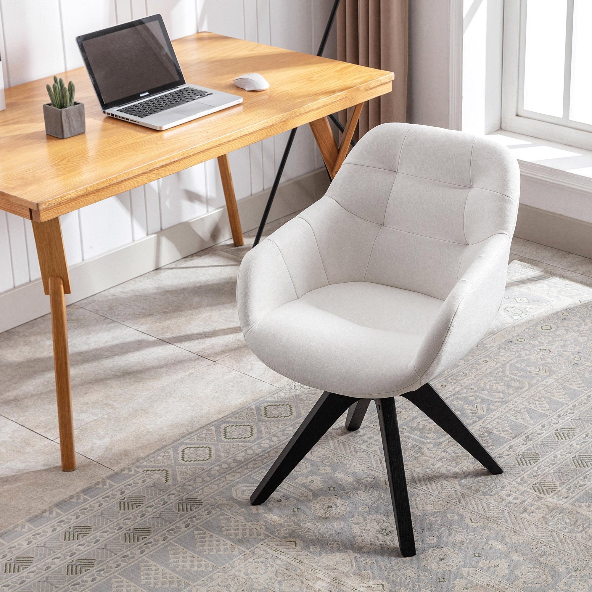 Modern Home Office Swivel Desk Chair Fabric Accent Chair - On Sale