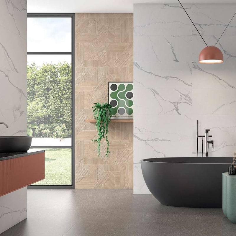 Daintree 14x32 Haya Matte Wood Look Ceramic Wall Relief Tile - Large Format