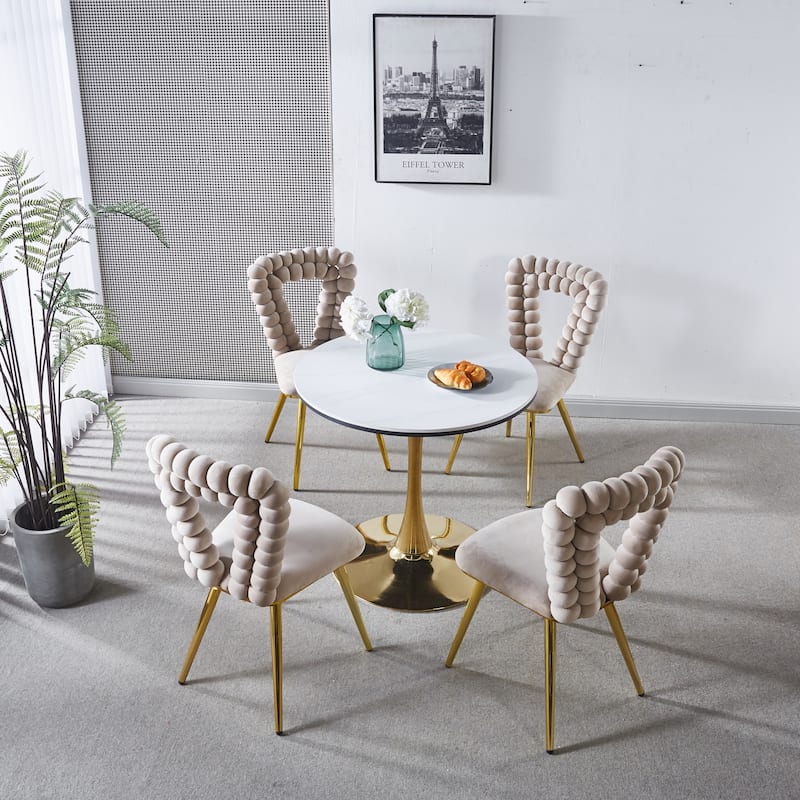 Modern chair(set of 4 )with Iron Tube Legs,Soft Cushions and Comfortable Backrest,Suitable for Dining Room,Living Room