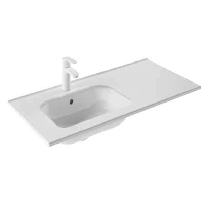 WS Bath Collections Slim 90 Slim 35-3/8" Rectangular Ceramic Drop In