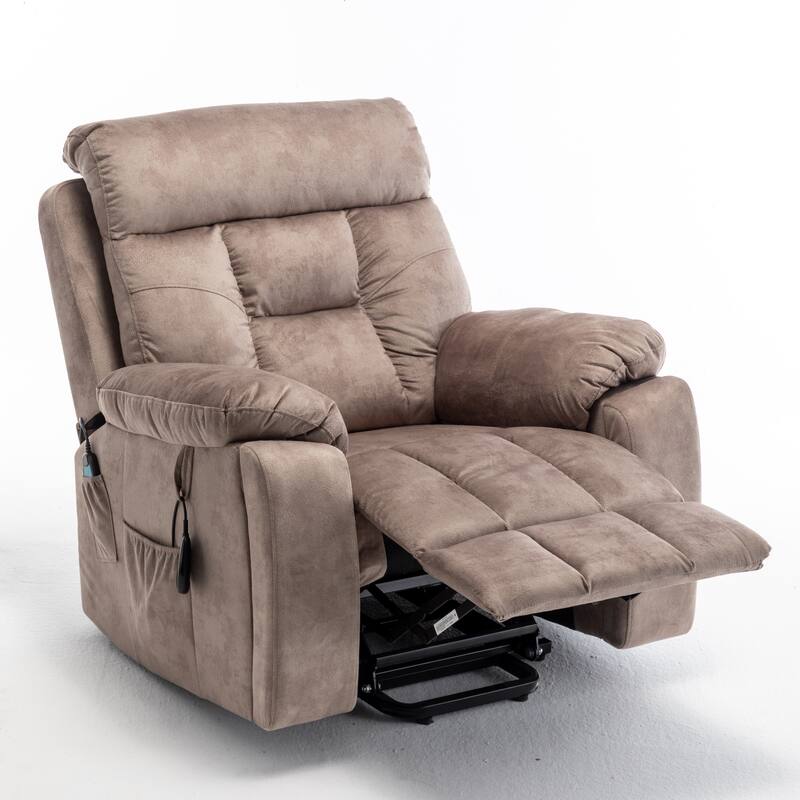 Power Lift Recliner Chair with Heat & Massage, Electric Lift Chair with Hidden Cup Holder, Oversized Lounge Sofa Chair
