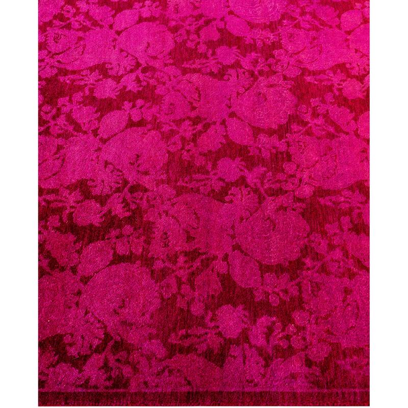 Overdyed One-of-a-Kind Hand-Knotted Area Rug - Pink - 2' 7" x 8' 1"