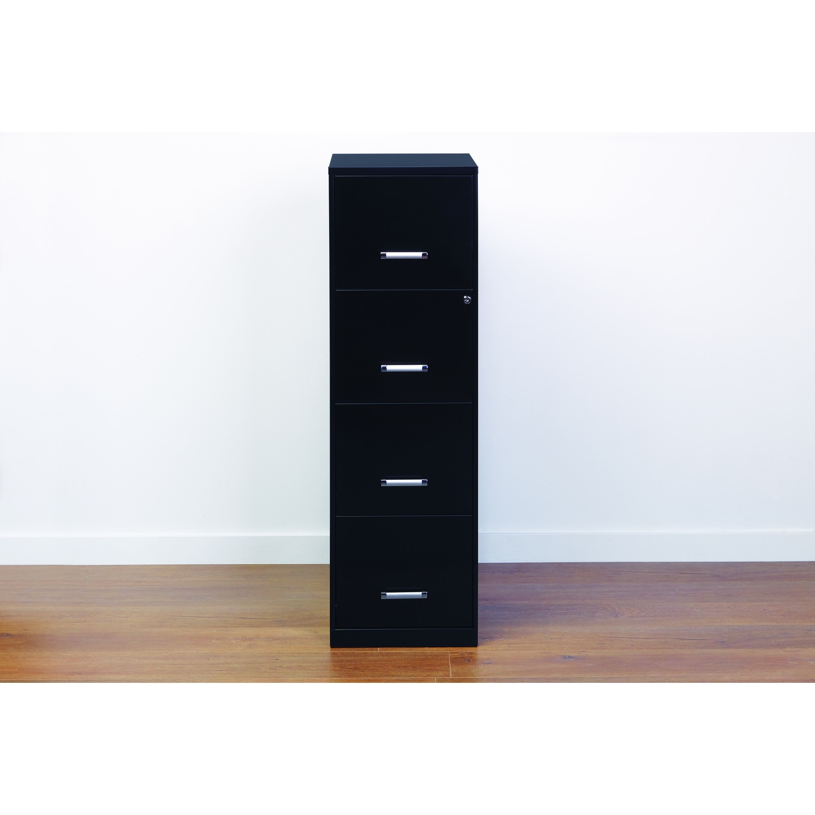 Space Solutions 18-inch Deep 4-drawer Black Metal File Cabinet
