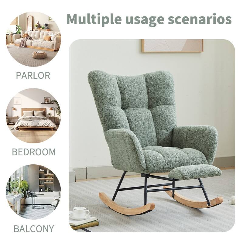 Modern Nursery Upholstered High Back Rocking Chair