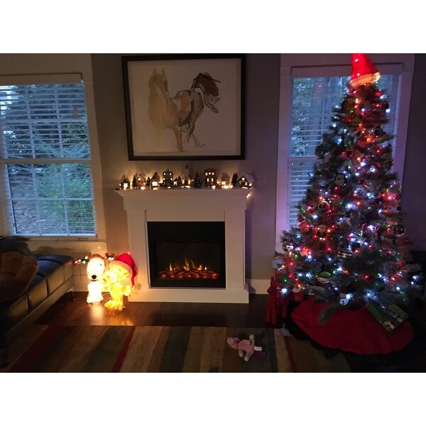 Shop Crawford Slim Line Electric Fireplace In White 47 4l X 9 5w