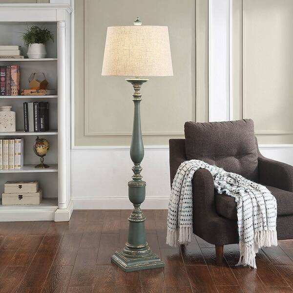 Shop Stylecraft Avignon Blue Floor Lamp White Hardback Fabric Shade Overstock 20874697