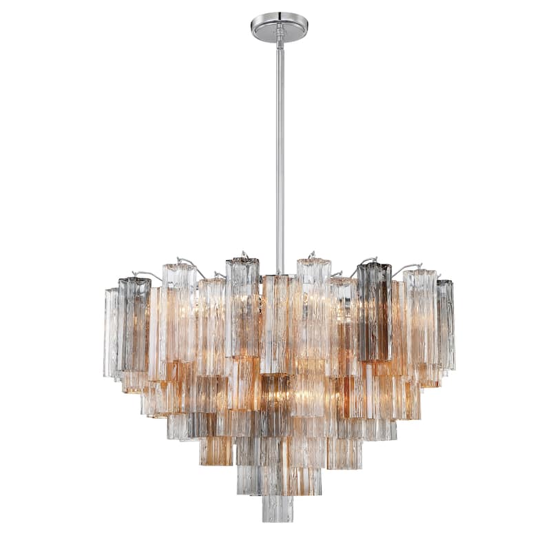 Addis 16 Light Polished Chrome Chandelier - 32"W x 21.5"H x 32"D