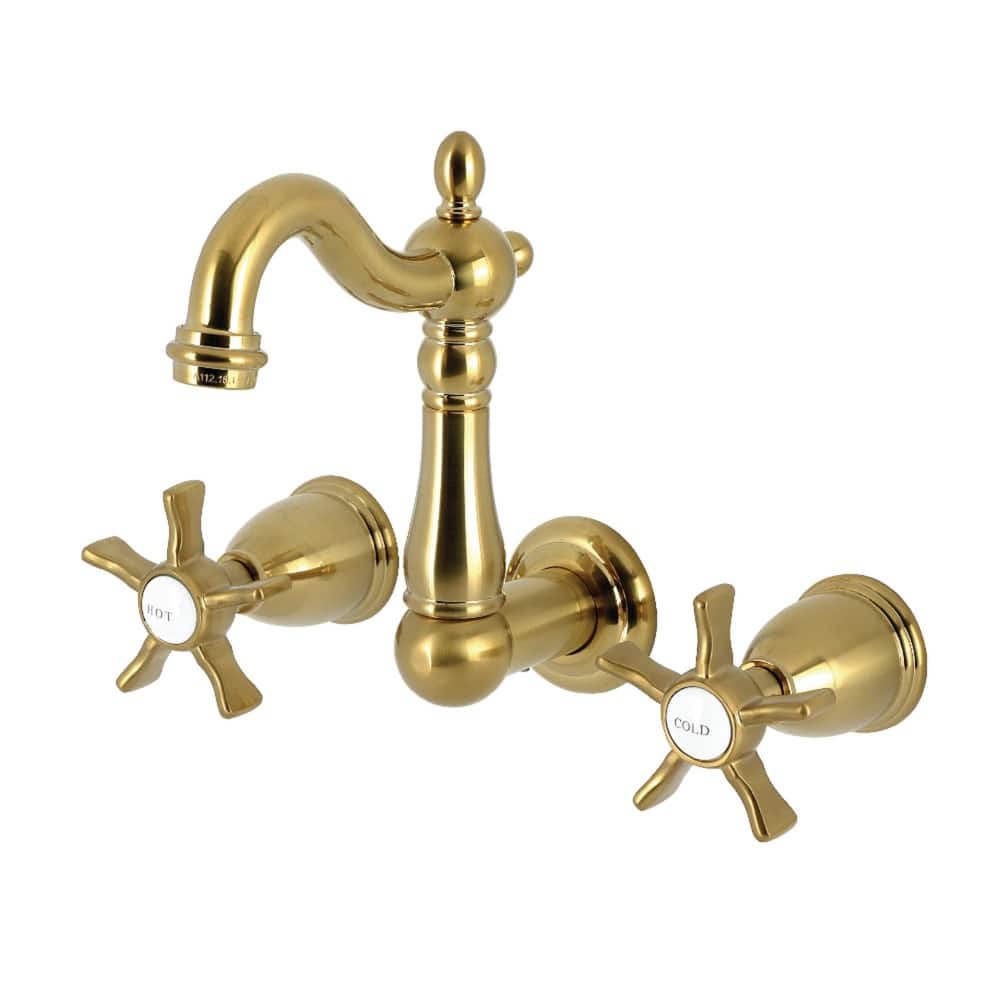 Kingston Brass Hamilton Double-Handle Wall Mount Bathroom Faucet