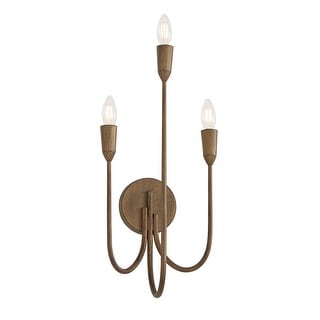 10.25" W x 21" H 3-Light Candle Sconce in Mystic Bronze - 10.25"W x 21"H x 7"E