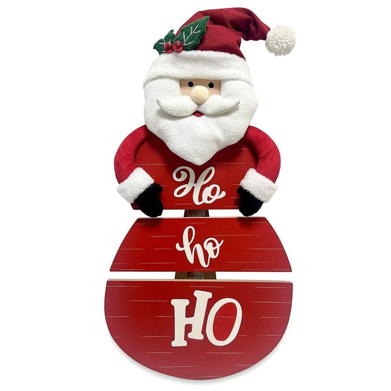 Wooden Christmas Santa Claus Porch Sign, 3D Standing Xmas Welcome Decor for Front Door & Holiday Home Display - Santa Claus