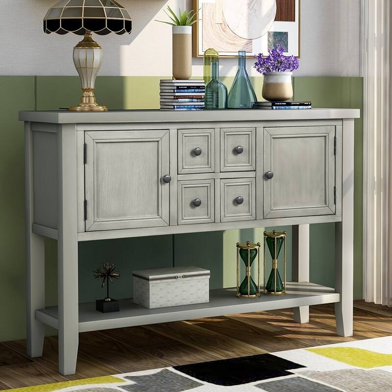 Modern Buffet Sideboard Console Table with Bottom Shelf
