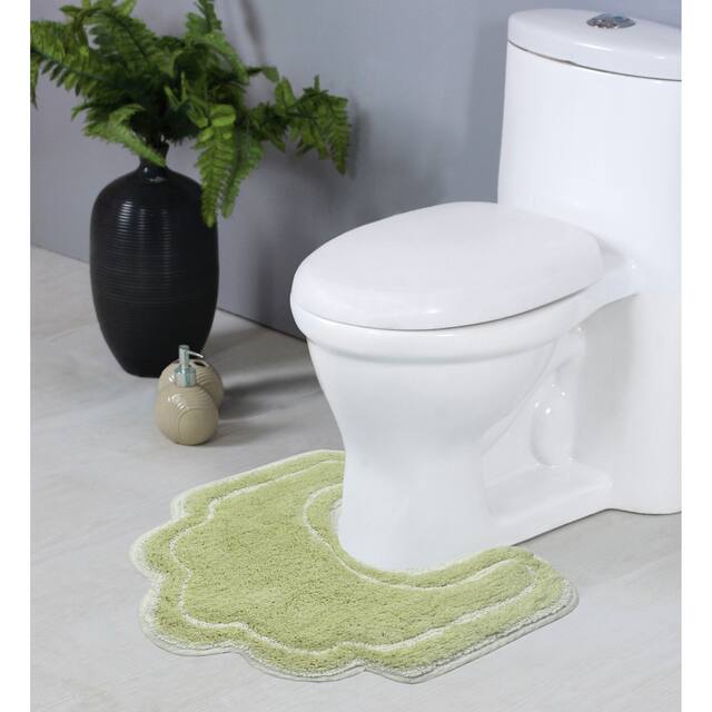 Home Weavers Allure Collection Absorbent Cotton, Machine Washable and Dry Bath Rugs - 20"x20" - Green