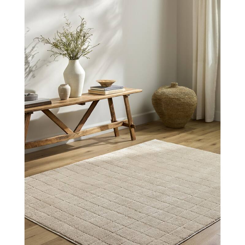 Livabliss x Our PNW Home Cascade Global Striped Area Rug - 9'2" x 12' - Light Beige - Rectangle