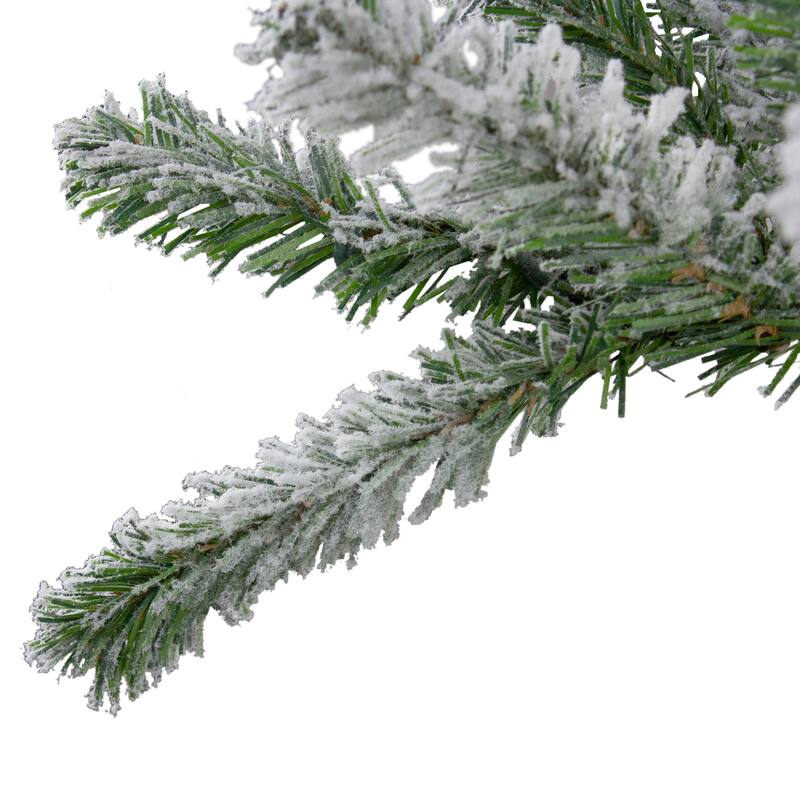Set of 3 Slim Flocked Alpine Artificial Christmas Trees 6' - Unlit