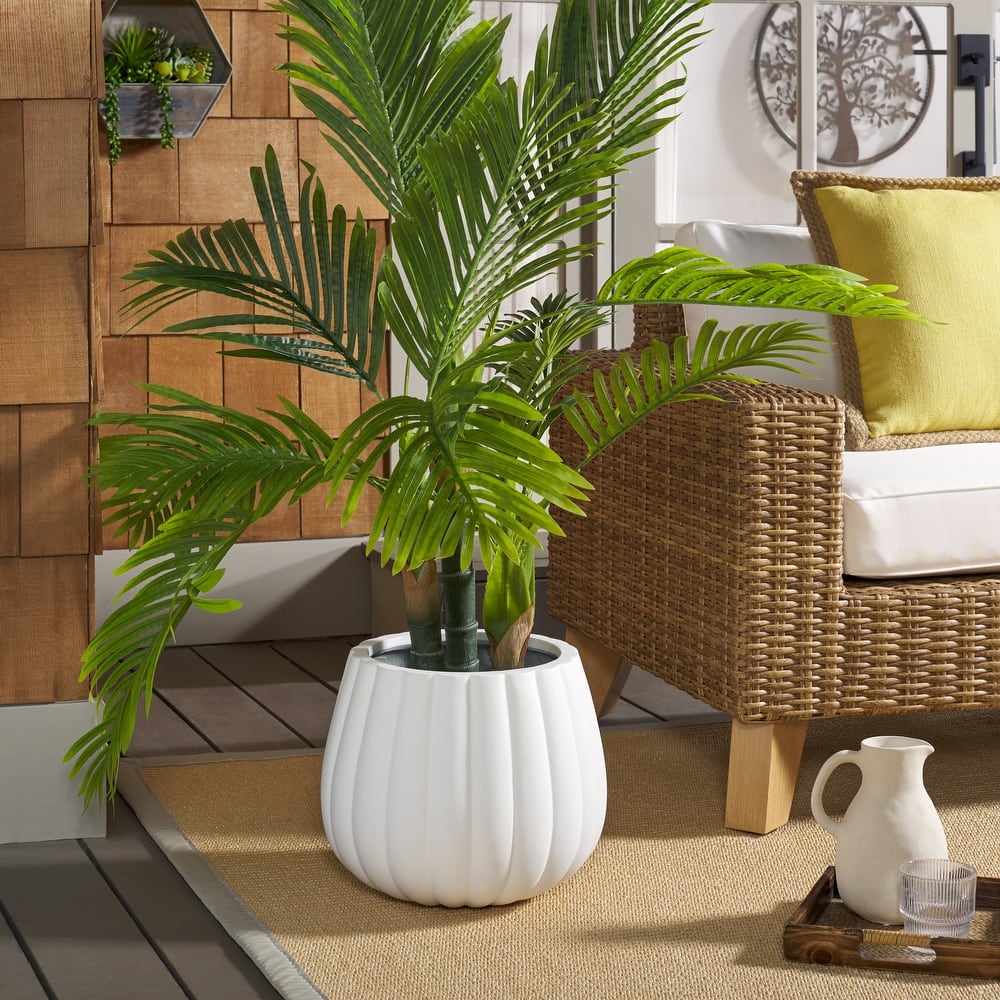 SAFAVIEH Outdoor Aylin Concrete Planter - 14"W x 14"D x 12"H