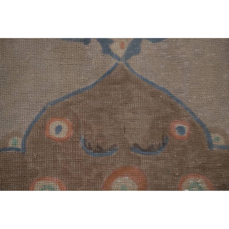 Hand Knotted Oriental 100% Wool Carpet Traditional Floral Beige & Ivories Tabriz Area Rug - 13' 3'' X 9' 10''