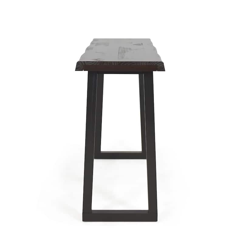 Steve Silver Joliet Live Edge Distressed Cherry and Ebony Console Bar Table