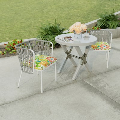 19" x 17" Outdoor Seat Cushion with Ties - Set of 2 - 19" W x 17" L x 2" H