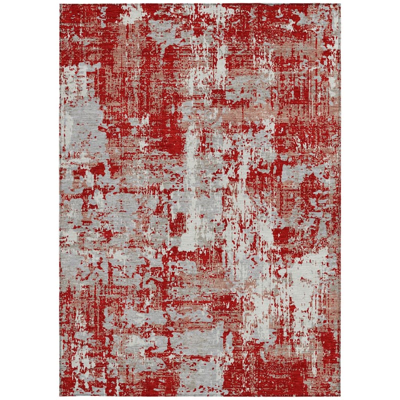 HomeRoots Abstract Transitional Rectangle Outdoor Rug