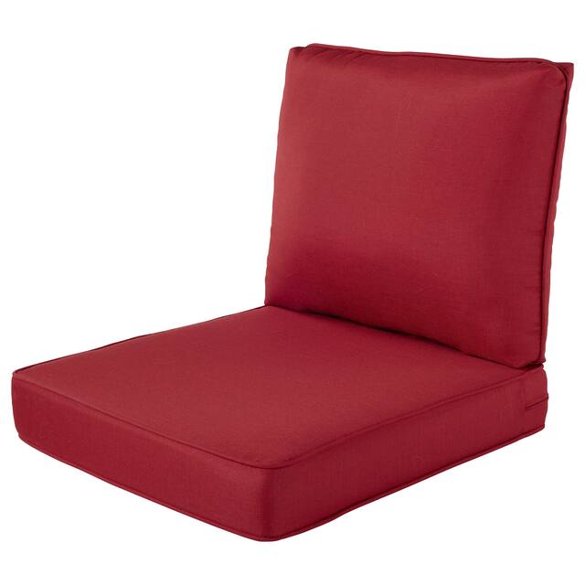 Haven Way Universal Outdoor Deep Seat Lounge Chair Cushion Set - 22x25 - Bright Red