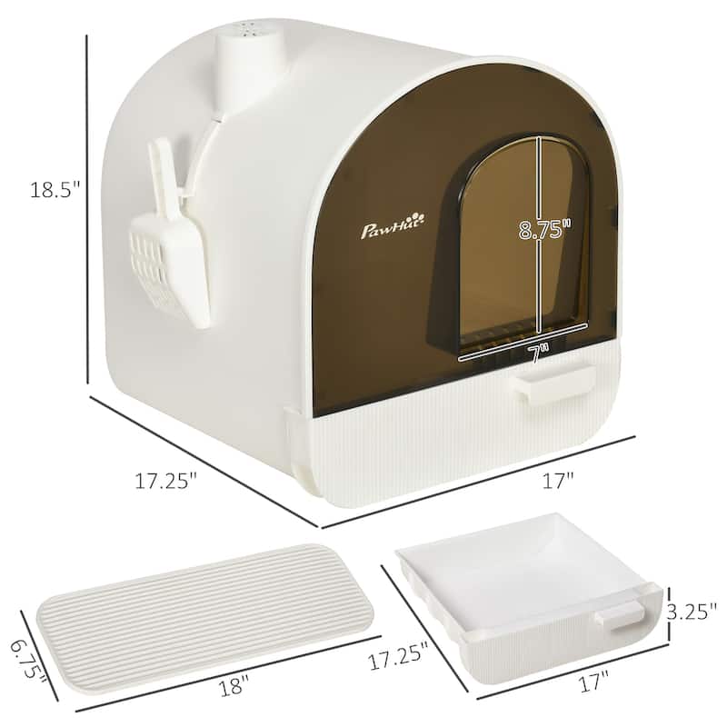 PawHut Cat Litter Box with Lid