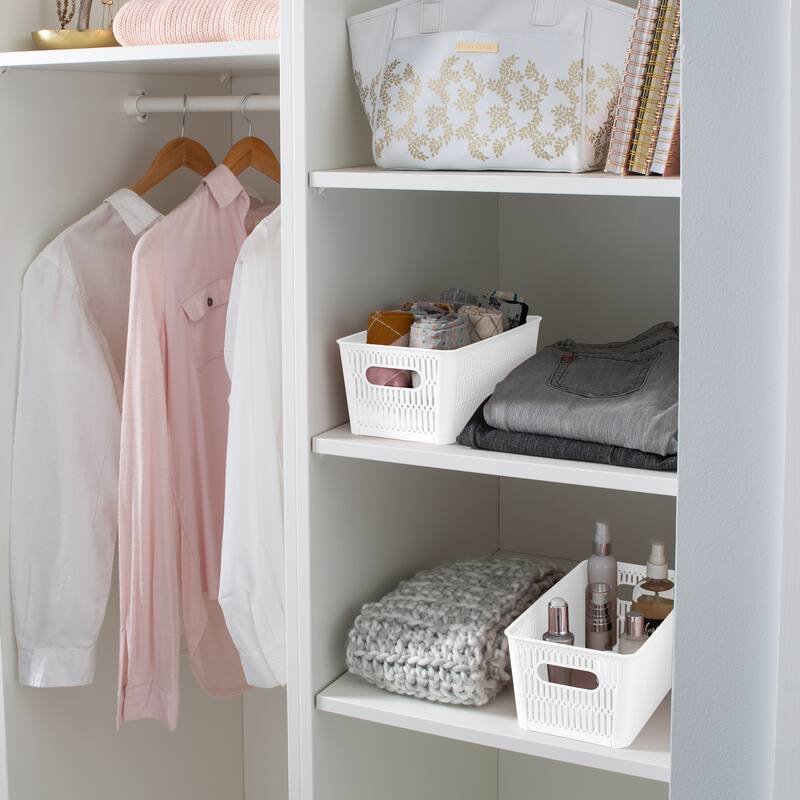 Simplify 4 Pack Slide 2 Stack It Storage Tote Baskets