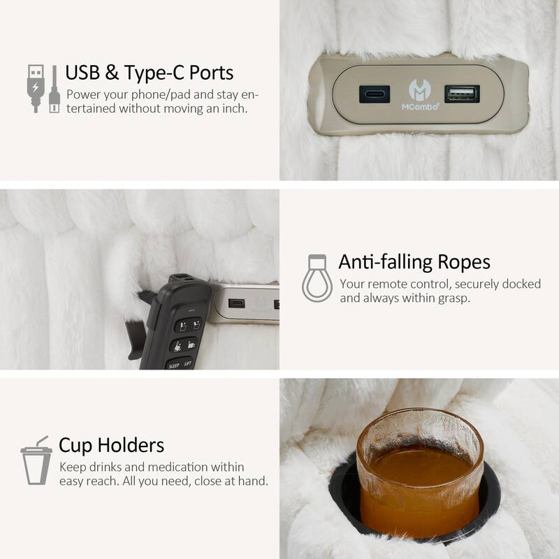 MCombo 180° Lay Flat Power Lift Recliner Chair for Elderly, Dual Motor Lift Chair with Full-Body Heating for Sleeping