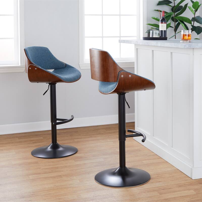 Carson Carrington Svetlana Adjustable Bar Stool with Rounded T Footrest (Set of 2)